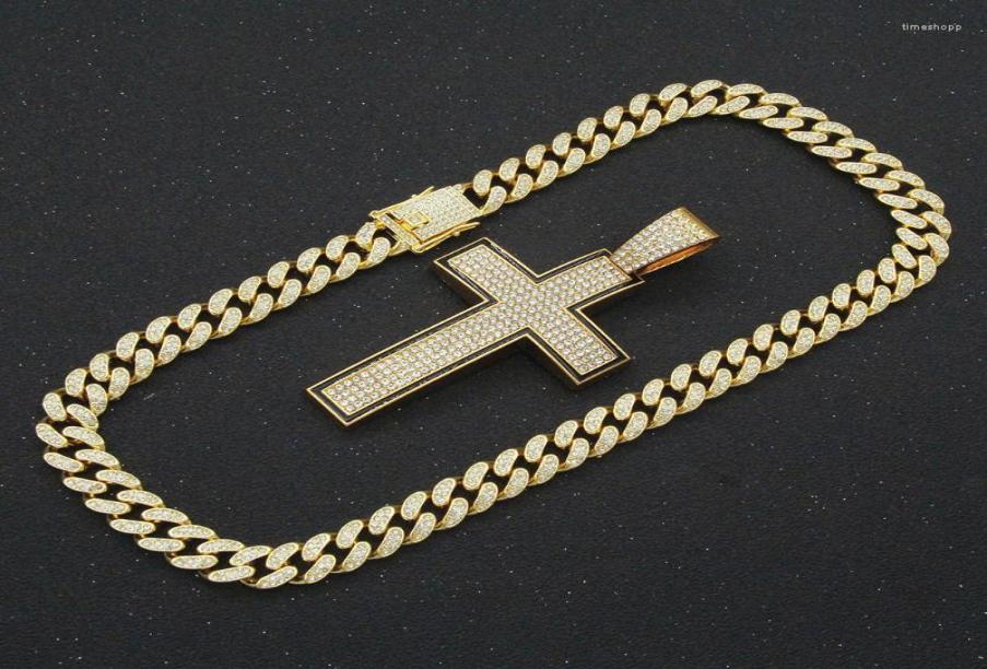 Pendant Necklaces Hip Hop Iced Out Cuban Chains Bling Diamond Sliver Mens Necklace Miami Big Gold Chain Charm Jewelry For Men ChokerPe