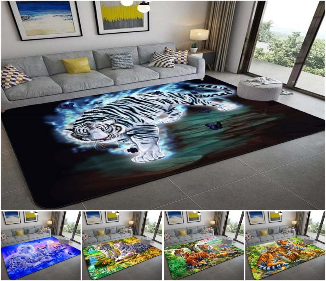 Carpets 3D Leopard Tiger Lion Cat Nonslip Area Rugs Large Mat For Living Room Comfortable Carpet Soft Floor Bedroom
