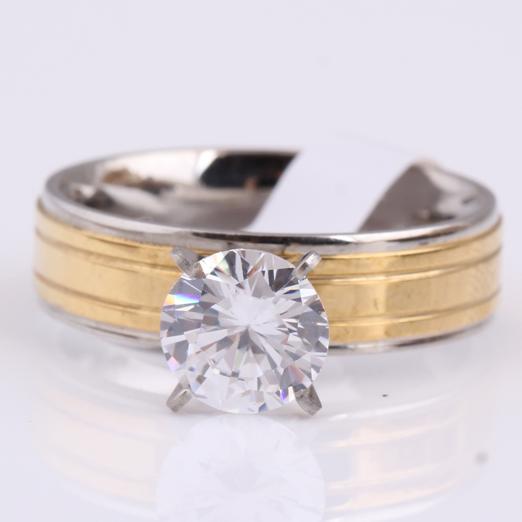 Bling Cubic Zirconia Wedding Band Ring for Women New in Cute Ins Titanium Stainless Steel CZ Stone Silver Rose Gold Finger Rings Birdal Gifts Wholesal