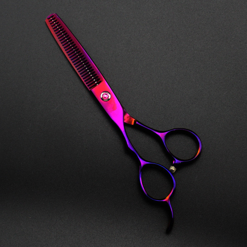 Hair Scissors professional Japan 440c left handed 6 '' pruple hair haircut thinning barber makas cutting shears hairdresser scissors