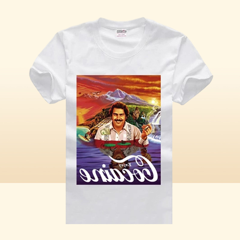 NARCOS gangster Pablo escobar Shout Sleeve t shirt mafia scareface Luciano Capon Men T-shirts Top Tees