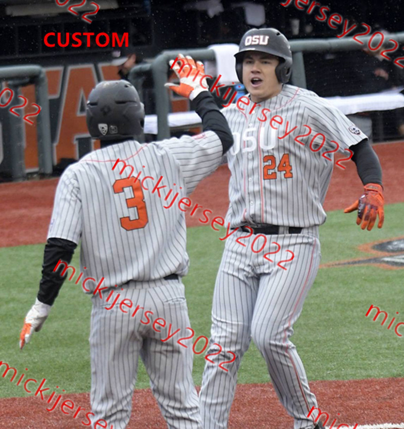 Steven Kwan Michael Conforto OSU Baseball Jersey Andy Armstrong Adley Rutschman Jacoby Ellsbury Matthew Boyd Ryan Ober Oregon State Beavers Jerseys Cu