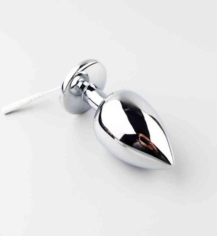 love Metal Anal Plug with Jewelry Wire DIY Electric Shock Sex Toy Accessories