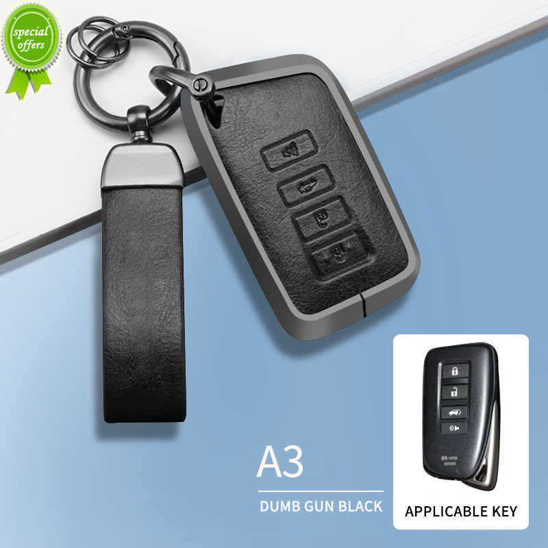 

New Leather Alloy Car Remote Key Case Cover Shell Fob for Lexus ES GX LX NX GS RX IS RC 200 260 250 350 LS 450H 300H Key ring Holder, Green