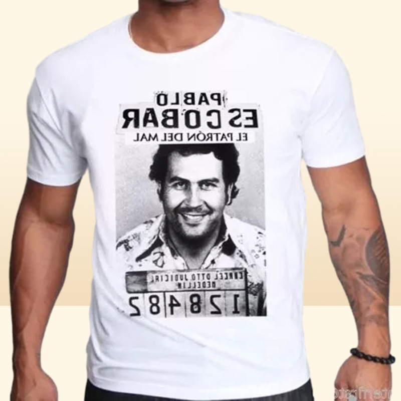 NARCOS gangster Pablo escobar Shout Sleeve t shirt mafia scareface Luciano Capon Men T-shirts Top Tees