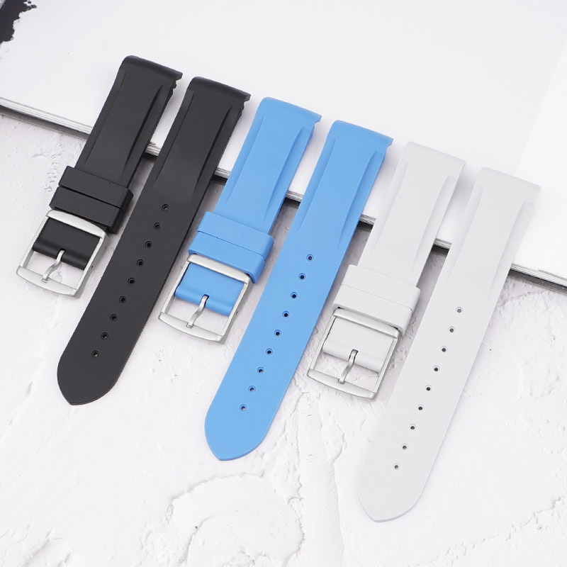 Watch Bands Curved End 20mm Rubber Strap Suitable for MoonSwatch Colorful band Fashion Acessories 230404