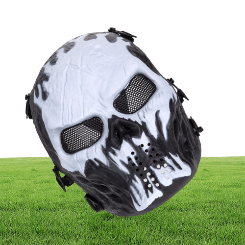 Airsoft Paintball Party Mask Skull Full Face Mask Army Games Outdoor Metal Mesh Eye Shield Costume for Halloween Party Supplies Y23452762