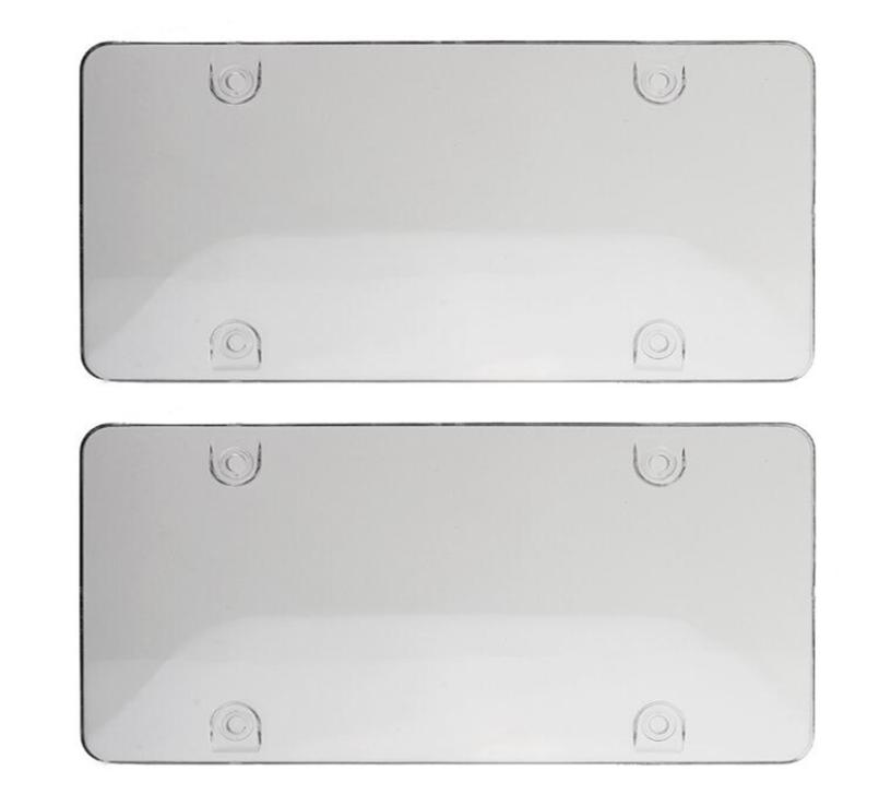 Whole 2X Clear Smoke License Plate Frame Cover Bug Shield Tag Protector Car Truck RV
