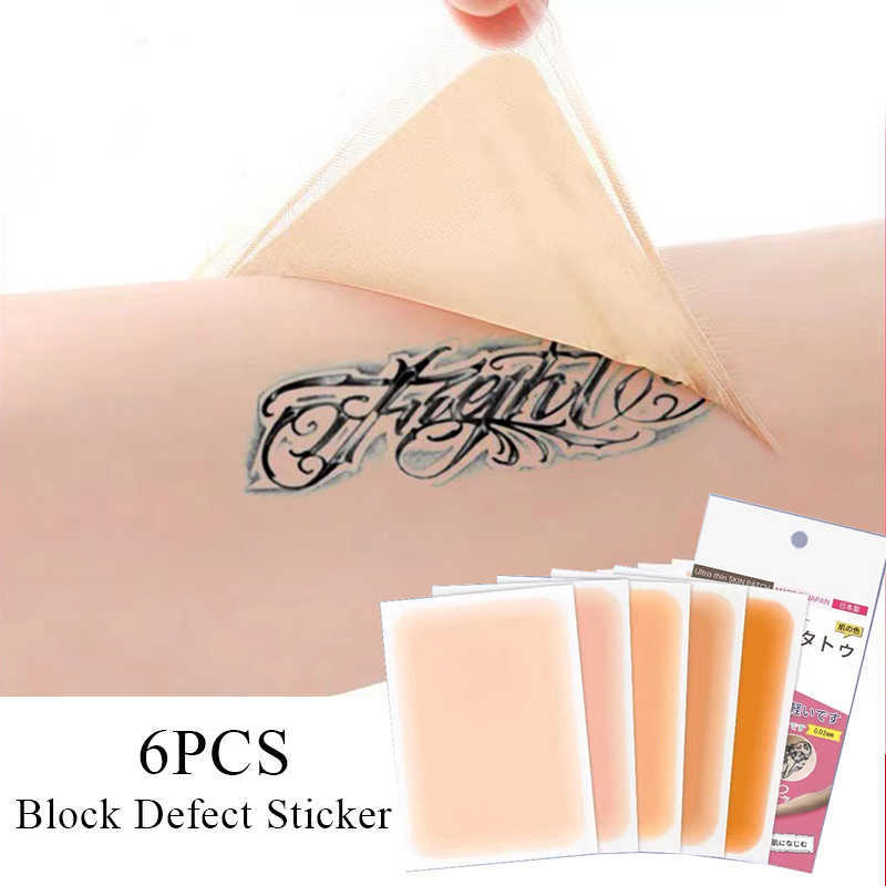 5 PC Temporary Tattoos New 6PCS Tattoo Cover Up Skin Color Scar Concealer Sticker Portable Flaw Birthmark Concealing Waterproof Beauty Cosmetic Tools 