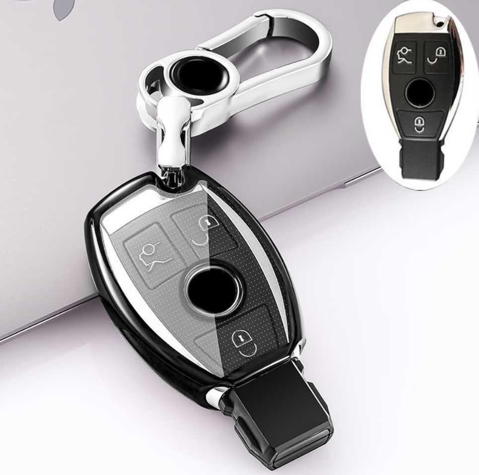Upgrade New TPU Car Remote Key Case Cover Shell for Mercedes Benz A C E S G Class GLA CLA GLK GLC CLS W204 W176 W251 W205 W463 AMG Keychains