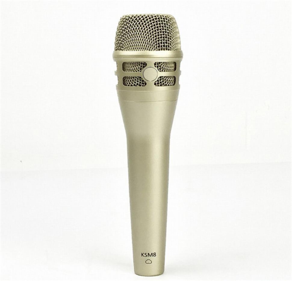 Top Quality wired dynamic cardioid KSM8 Professional Live Vocals Dynamic Wired Microphone Karaoke Microfono Mike Mic