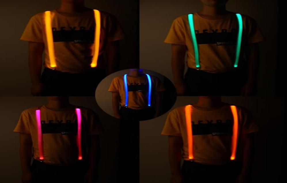 Led Light Up Suspenders Adjustable Party Glowing Y Shape Pants Straps with Stong Event Supplies Night Club Props for Adults Kids