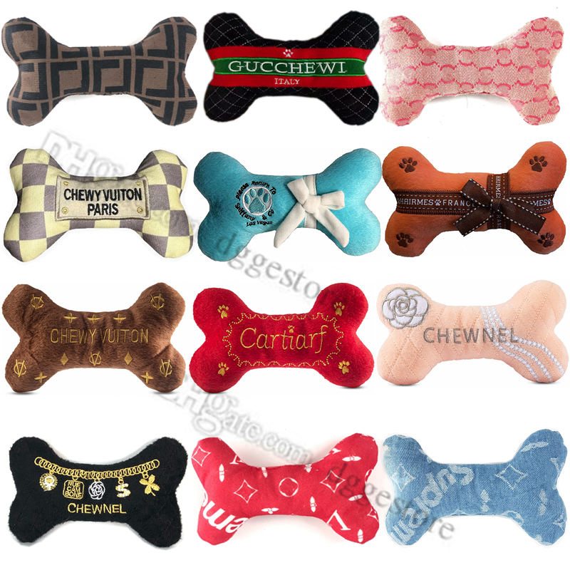 Designer Hound Collection Unique Squeaky Plush Dog Toys Bone Passion Fashion (Accessories) for Puppies Small Dogs Party Photography H23