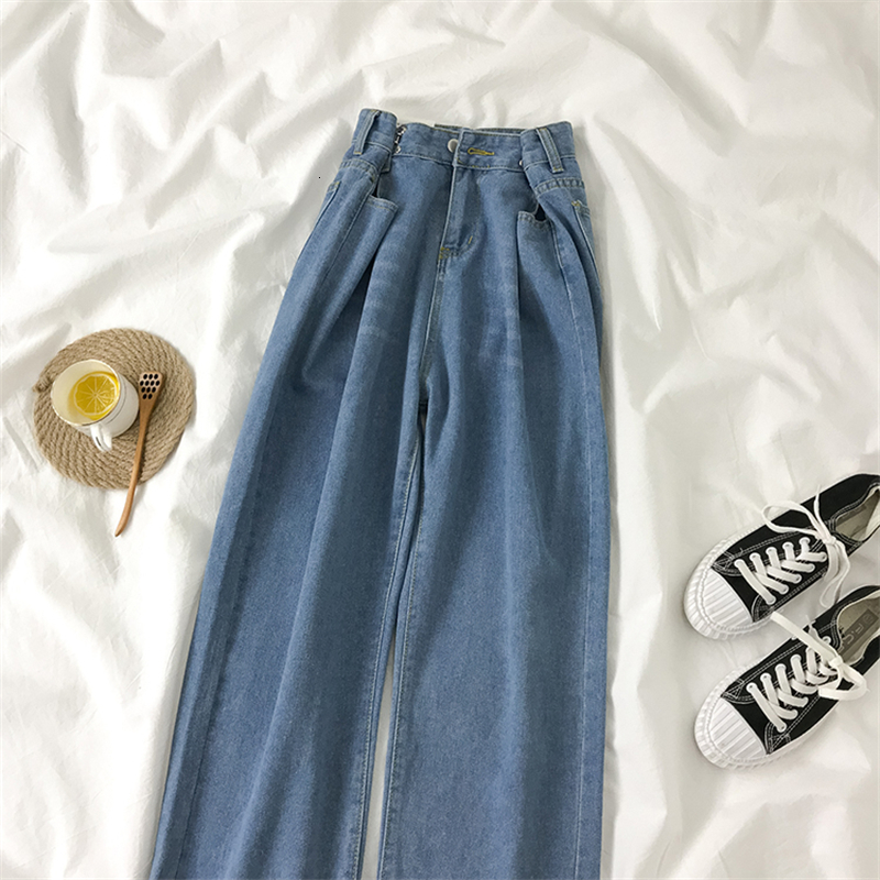 Women's Jeans Women's Jeans Vintage Street Clothing High Waist Straight Trouser Baggy Korean Fashion Girl Jeans Wide Leg Mom Jeans 230404