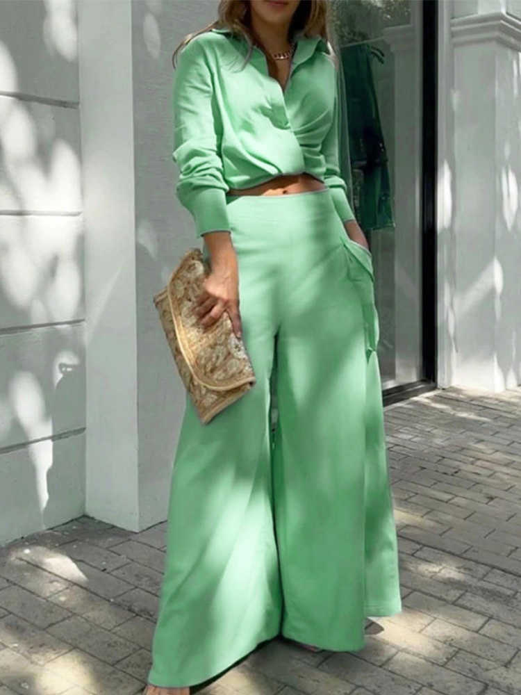 Foridol Shirt Long Pants Suits 2 Piece Set Women Long Sleeve Shirt Wide Leg Pants Casual White Spring Summer Outfits 2023 New
Foridol Shirt Long Pants Suits 2 Piece Set Women Long Sleeve Shirt Wide Leg Pants Casual White Spring Summer Outfits 2023 New