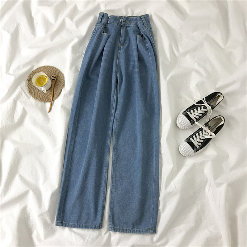 Women's Jeans Women's Jeans Vintage Street Clothing High Waist Straight Trouser Baggy Korean Fashion Girl Jeans Wide Leg Mom Jeans 230404