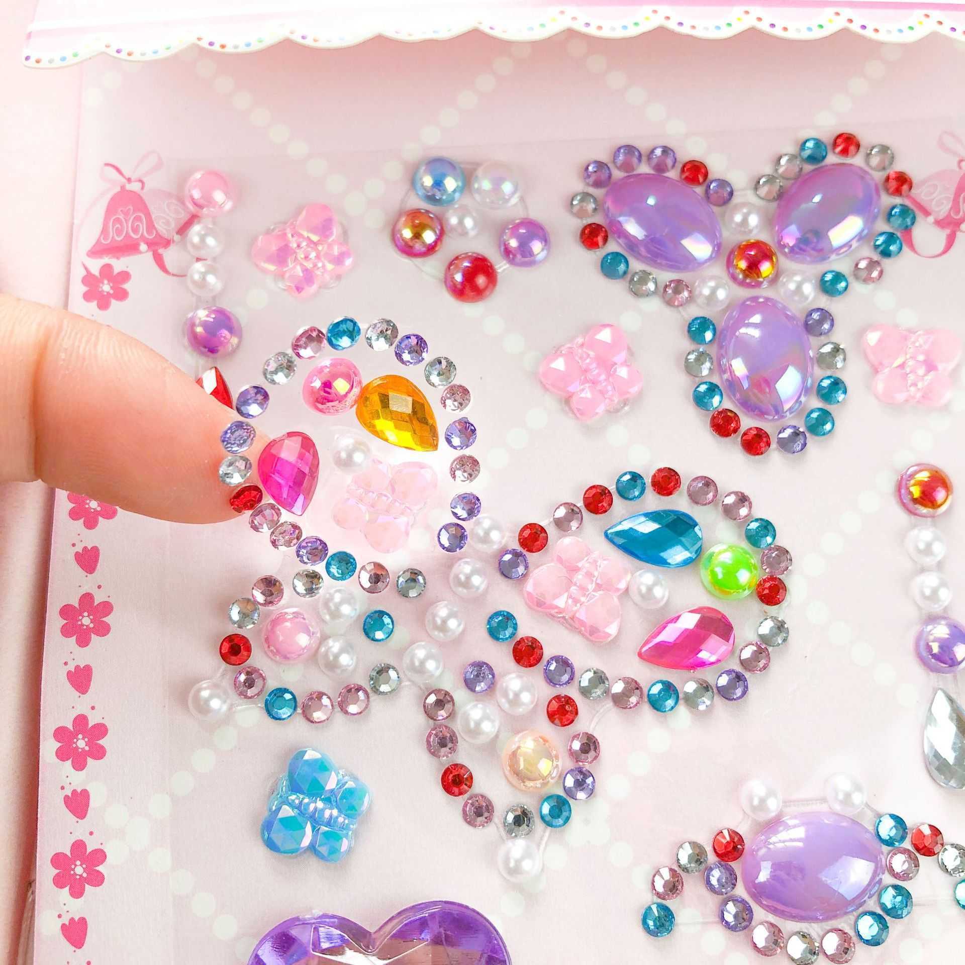 5 PC Temporary Tattoos Temporary Tattoo Party Rhinestone Facial Eyebrow Sticker Eye Sticker Forehead Face Sticker Acrylic Gem 's Sticker Toys Z04