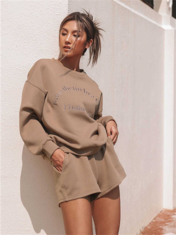 Women Tracksuit Spring Autumn Two Piece Short Sets Casual Long Sleeve Sweatshirt Sportswear Pant Suit Female Outfits Wholesale