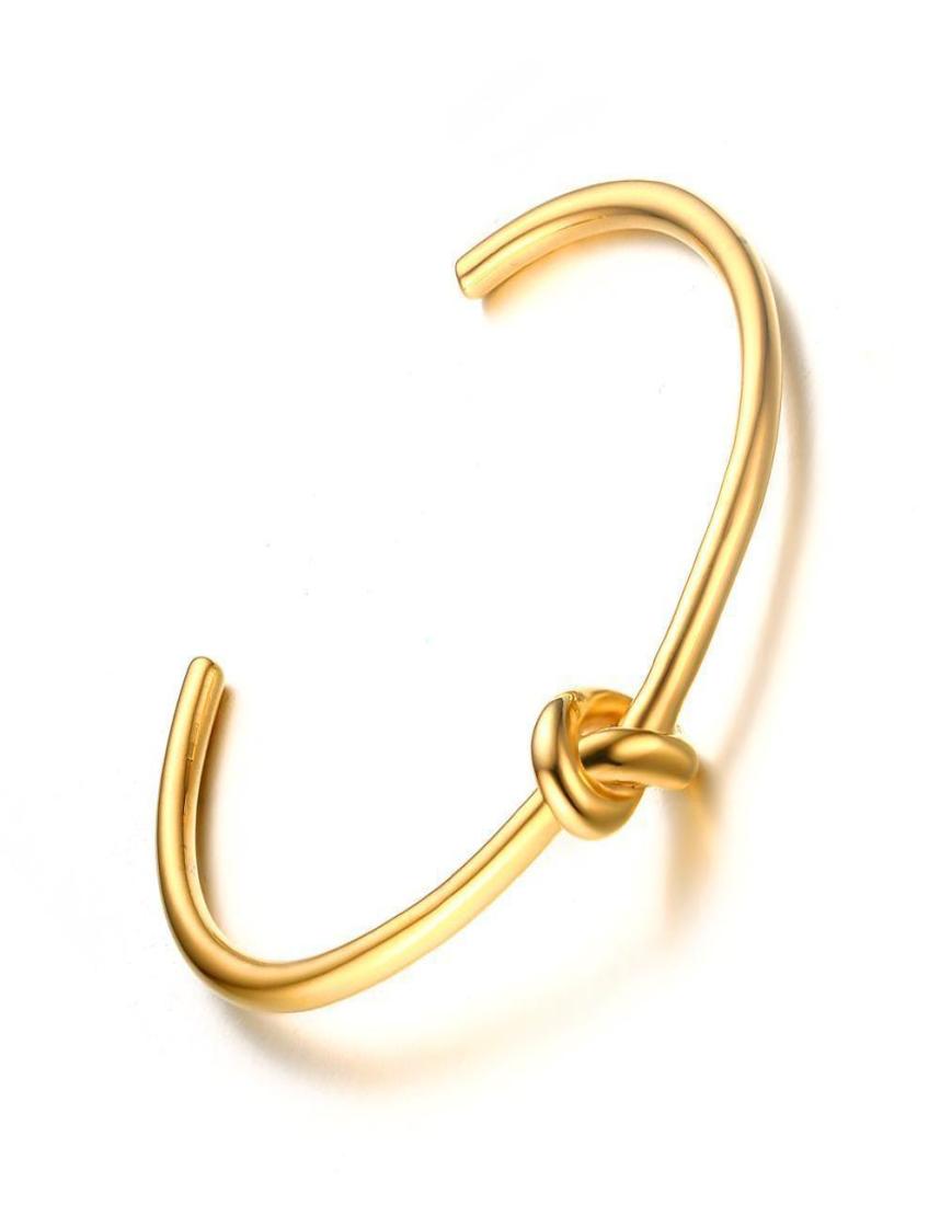 Women039s Sailor Knot Bracelet in Gold Tone Stainless Steel Minimalist Inspired and Fashionable Woman Jewelry
