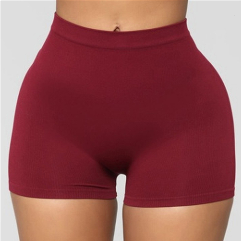 Womens Shorts Summer Women Casual High Elastic Waist Tight Fitness Slim Skinny Dancing Solid Color Female Girl Exercise 230404