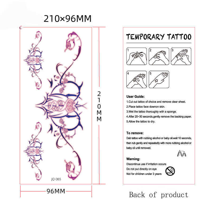 5 PC Temporary Tattoos Sexy Female Tattoo Sticker 10pcs Halloween Party Love Skull Temporary Tattoo Female Waist Sticker Z0403