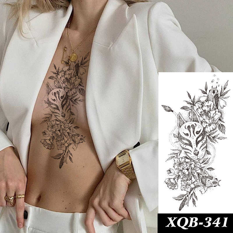 5 PC Temporary Tattoos Women's Body Protection Tattoo Sexy Art Painting Tattoo Temporary Waterproof Touch Sticker Arm Flower for Women Leg Ladies