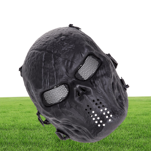 Airsoft Paintball Party Mask Skull Full Face Mask Army Games Outdoor Metal Mesh Eye Shield Costume for Halloween Party Supplies Y23452762