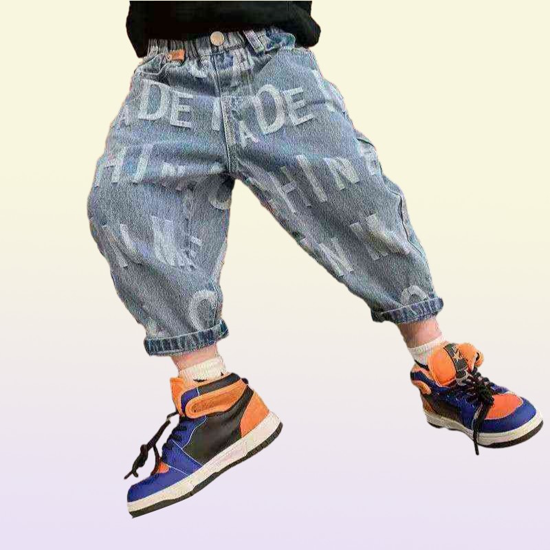 toddler Boys Casual Jeans Trousers spring Autumn Denim Pants for Kids boy Children Loose Clothing 6 8 10 12 years 220209