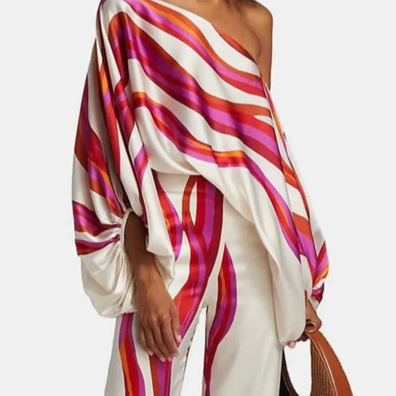 Casual Satin Commuting Suit Fashion Hollow Off Shoulder Tops With Long Pants Women 2 Piece Sets 2023 Spring Loose Print Outfits, 06 print
Casual Satin Commuting Suit Fashion Hollow Off Shoulder Tops With Long Pants Women 2 Piece Sets 2023 Spring Loose Print Outfits, 06 print