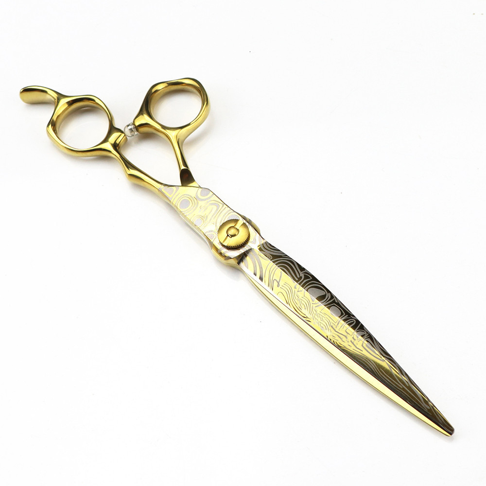 Hair Scissors Professional 7 '' Gold Damascus Upscale scissor hair cutting scissors thinning barber tools haircut shears Hairdressing scisso