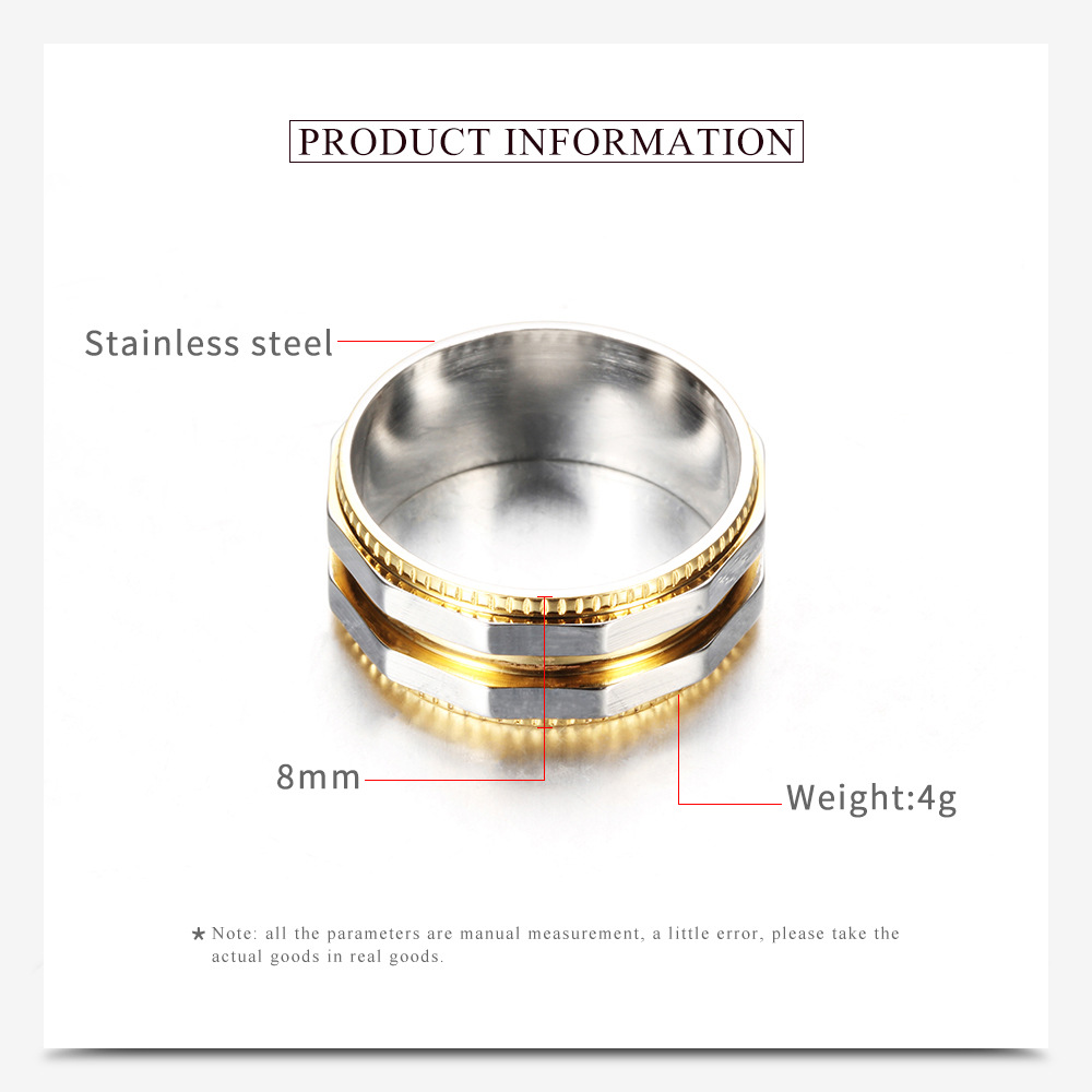 New Titanium Stainless Steel Round Band Ring Cross Cuban Chain Bling Crystal Gold Finger Rings for Men and Women Hip Hop Punk Rock Birthday Gift Whole