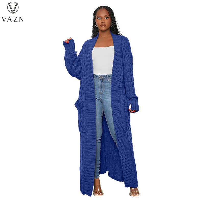 2023 Autumn Winter Sweater Women Of Quality Solid Young Office Lady High-end Open Stitch Full Sleeve Women X-Long Outswears