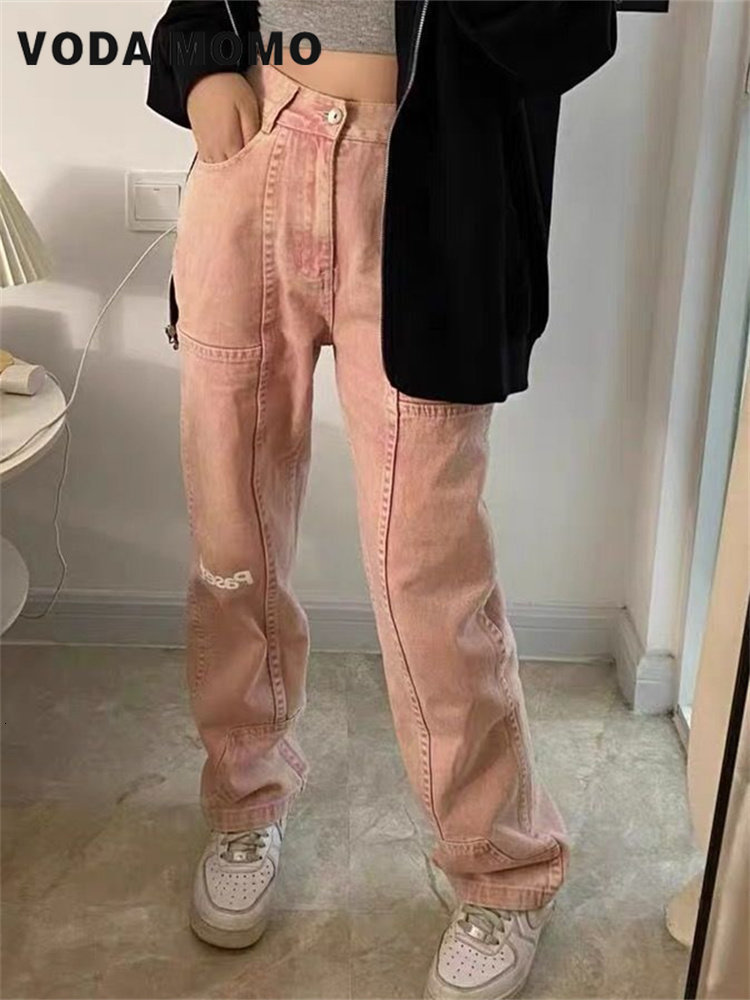 Women's Jeans Summer High Waist Wide Leg Denim Trouser Baggy Streetwear Fashion Straight Cargo Pants Retro High Street Original Stay Jeans 230404