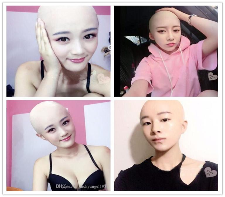 New human mask crossdress silicone female unisex head mask halloween cosplay without hair latex bareheaded monk head mask
