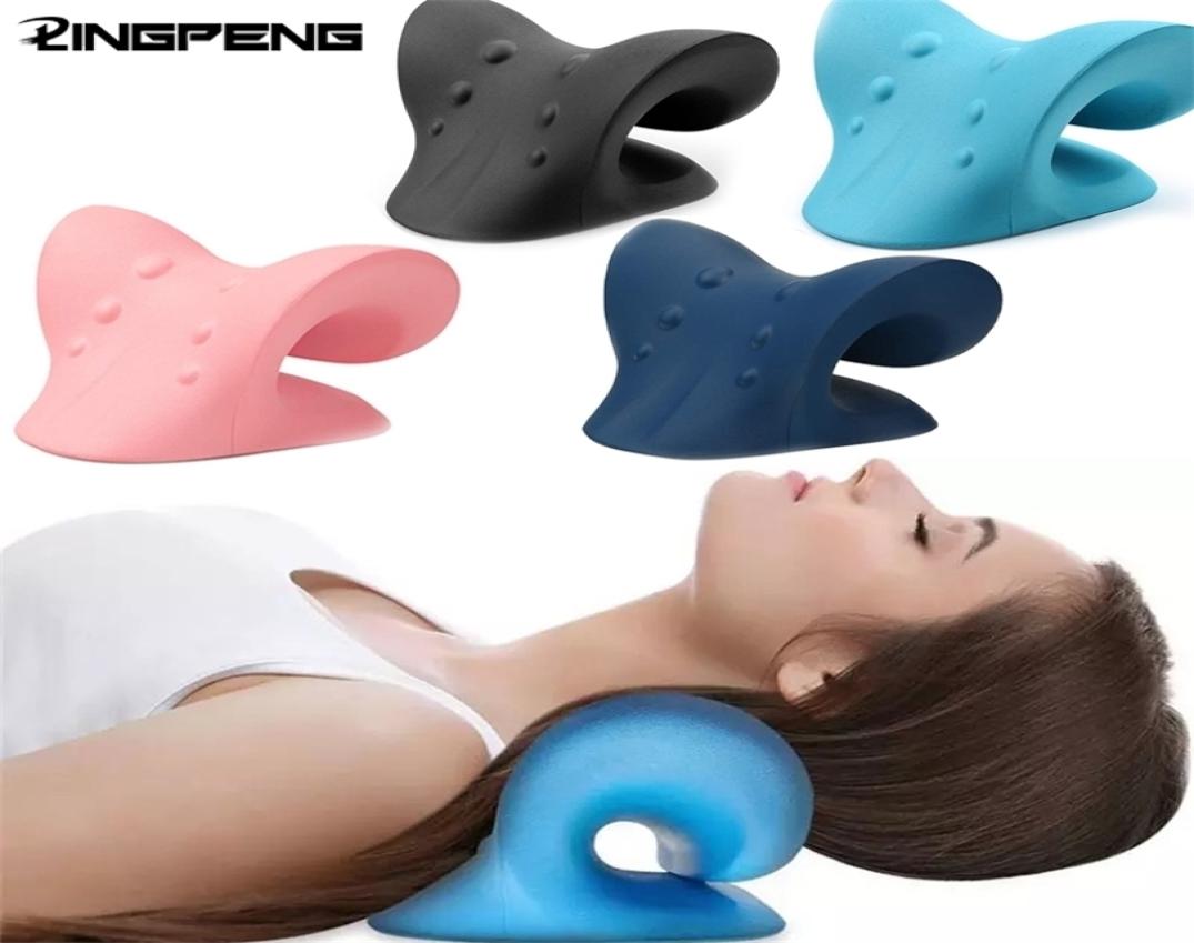 Neck Shoulder Stretcher Relaxer Cervical Chiropractic Traction Device Pillow for Pain Relief Spine Alignment Gift 220329