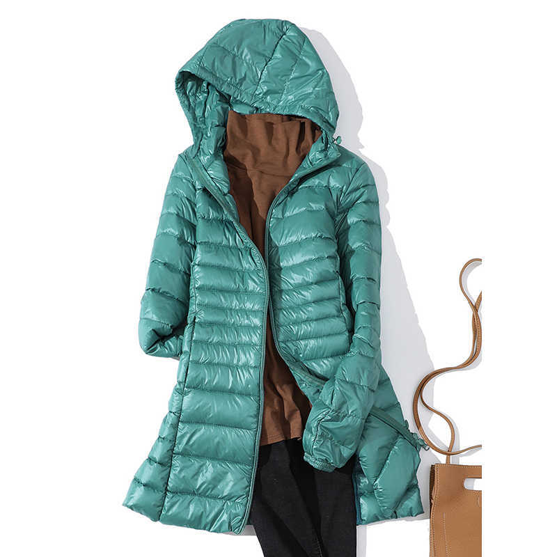 Women Puffer Jackets Ultralight Duck Down Jacket 2024 Autumn Winter Portable Hooded Parka Coat Windbreaker Outwear 6XL 7XL