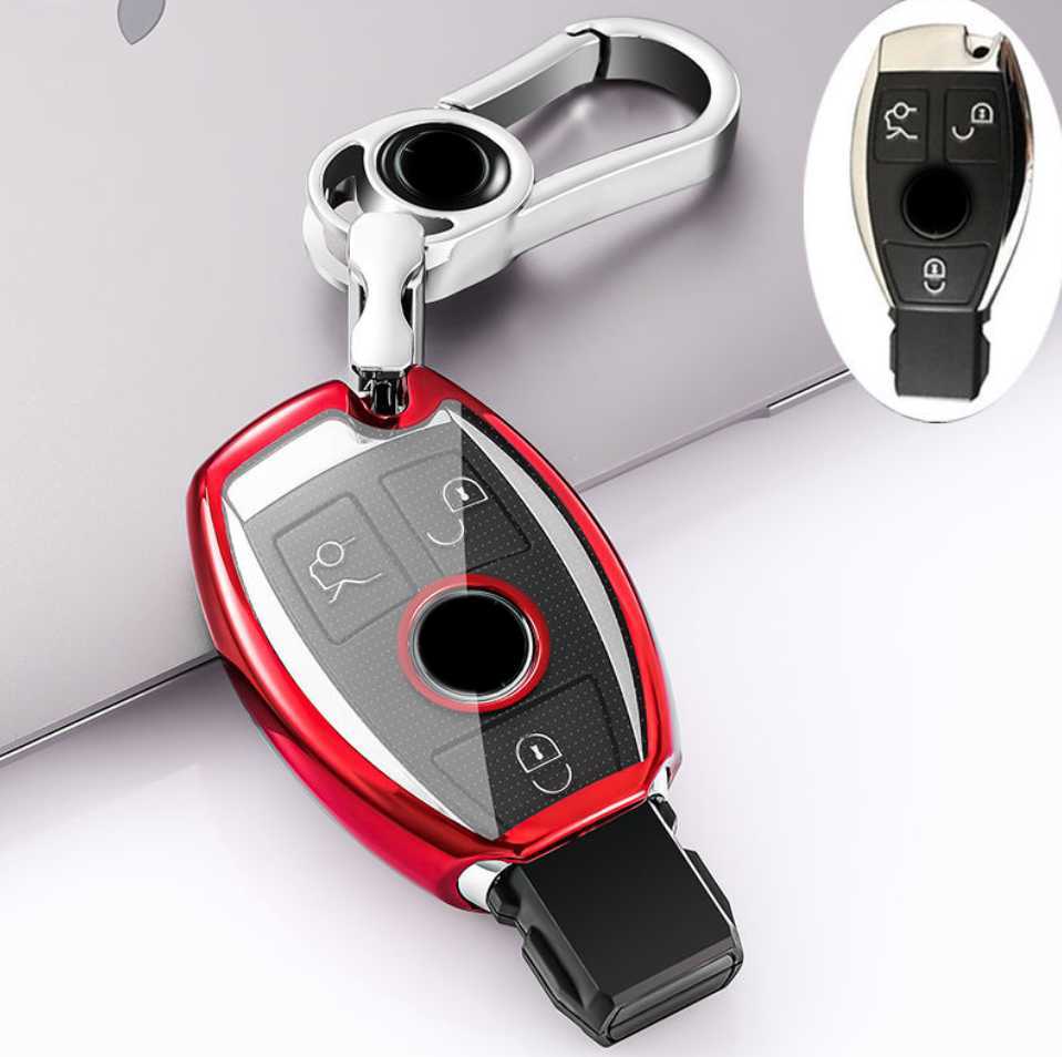 Upgrade New TPU Car Remote Key Case Cover Shell for Mercedes Benz A C E S G Class GLA CLA GLK GLC CLS W204 W176 W251 W205 W463 AMG Keychains