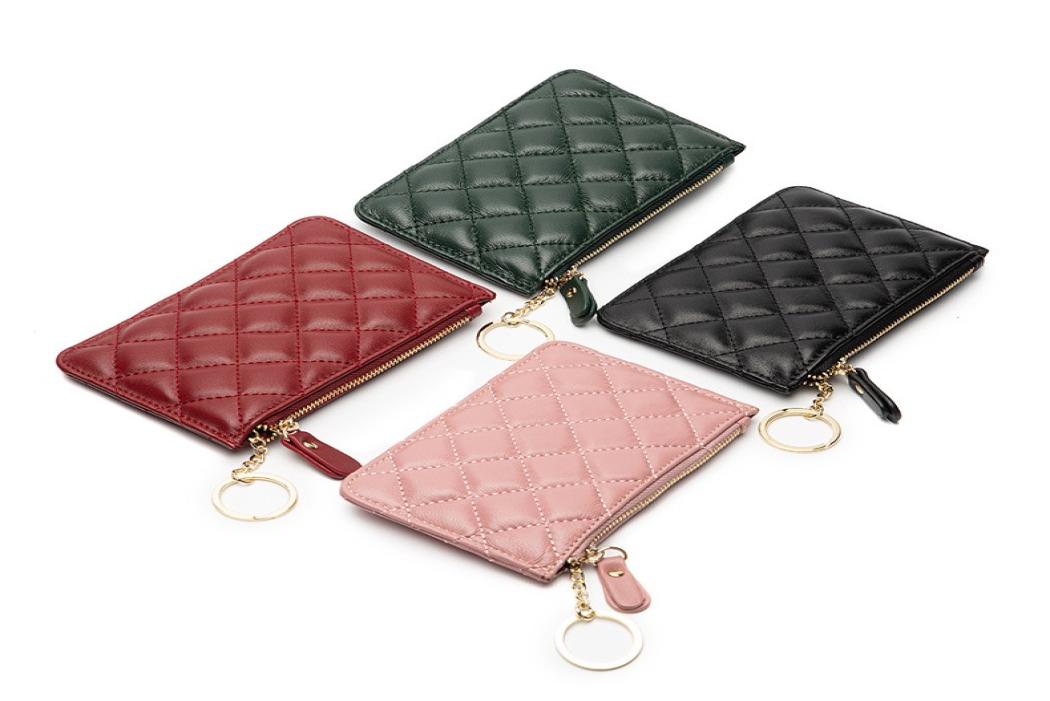 Gauges Women short organizer wallet Solid color Hasp Mini Wallets Womens bags whole Credit Card Genuine leather Blackredgrey Q35X30