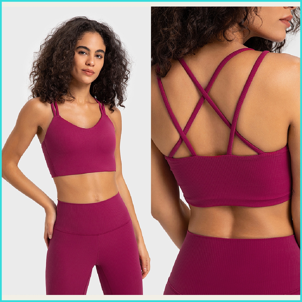 Women Active Underwear Ladies Ribbed Sports Bra Seamless One Piece Yoga Bras, Dark green
Women Active Underwear Ladies Ribbed Sports Bra Seamless One Piece Yoga Bras, Dark green