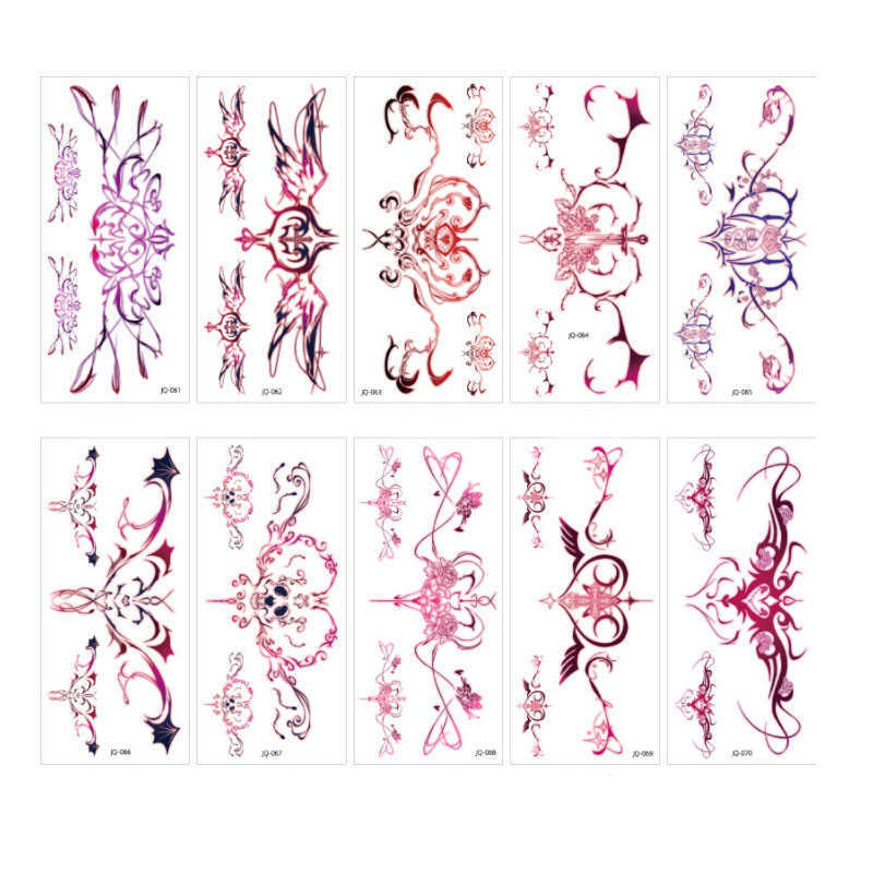 5 PC Temporary Tattoos Sexy Female Tattoo Sticker 10pcs Halloween Party Love Skull Temporary Tattoo Female Waist Sticker Z0403