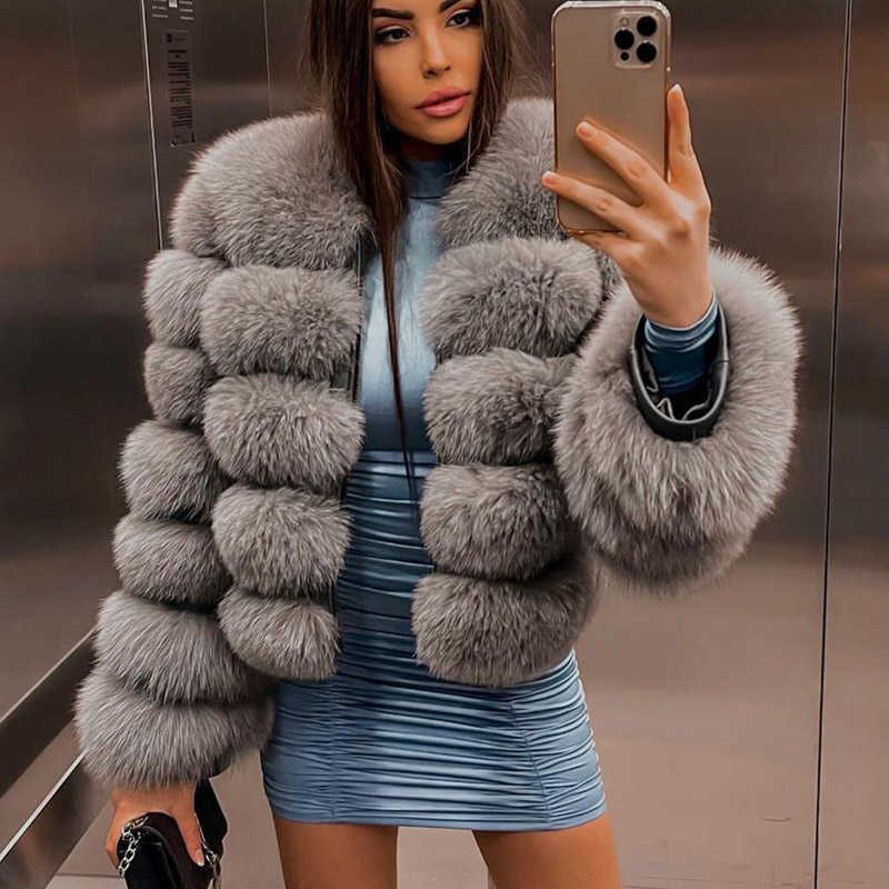 New Maomaokong 2024 Fashion Natural Real Fox Fur Coat Women Winter Warm Luxury Fur Jacket Plus Size Outwear Female Vest Coats Beige