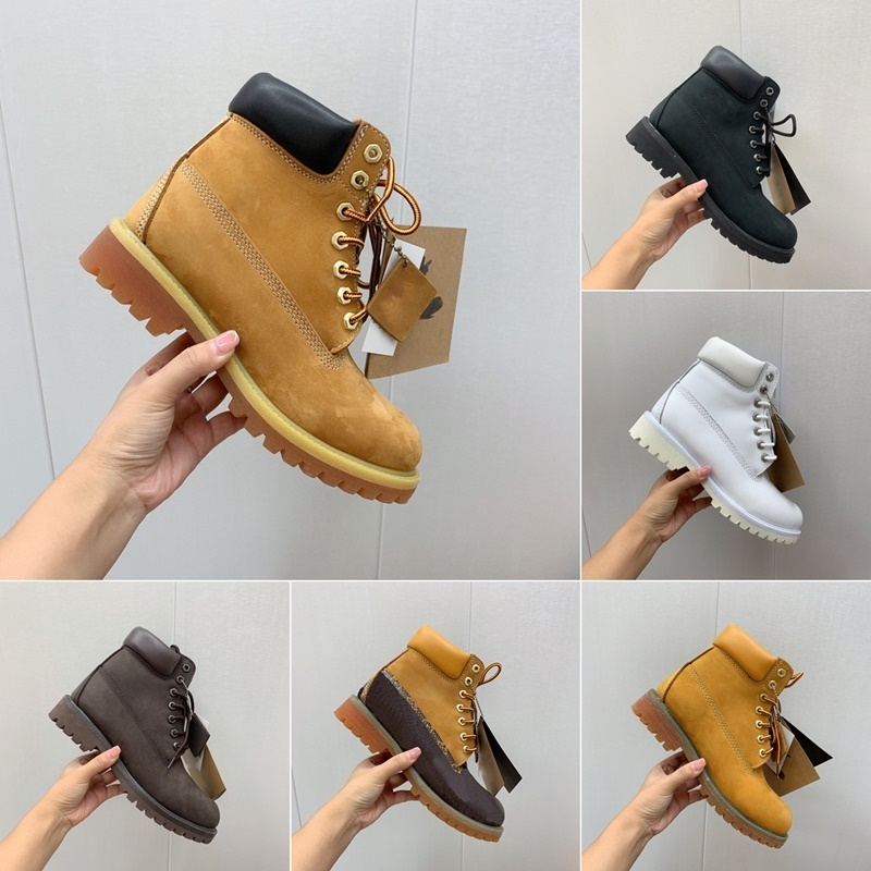 2025 boots Classic 6 inch premium waterproof Chukka martin cowboy Wheat triple black white Midnight Navy cool grey outdoor designer booties Big Size