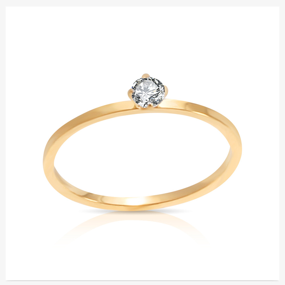 New in Cute Bling CZ Stone Finger Ring for Women Ins Titanium Stainless Steel Cubic Zirconia Silver Rose Gold Color Rings Birthday Gifts Wholesale Jew