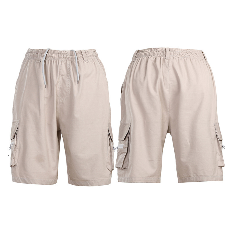 Men's Shorts Men's Shorts Summer Casual Shorts Bermuda Fashion Men's Solid Color Multi Pocket Drawstring Elastic Waist Cargo Shorts 230