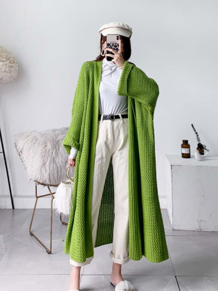 Women's Knits Tees Sweater Woman Winter Solid Color Oversized Knitted Cardigan Coat Long Sleeve Top Women Clothing Thick s 230403