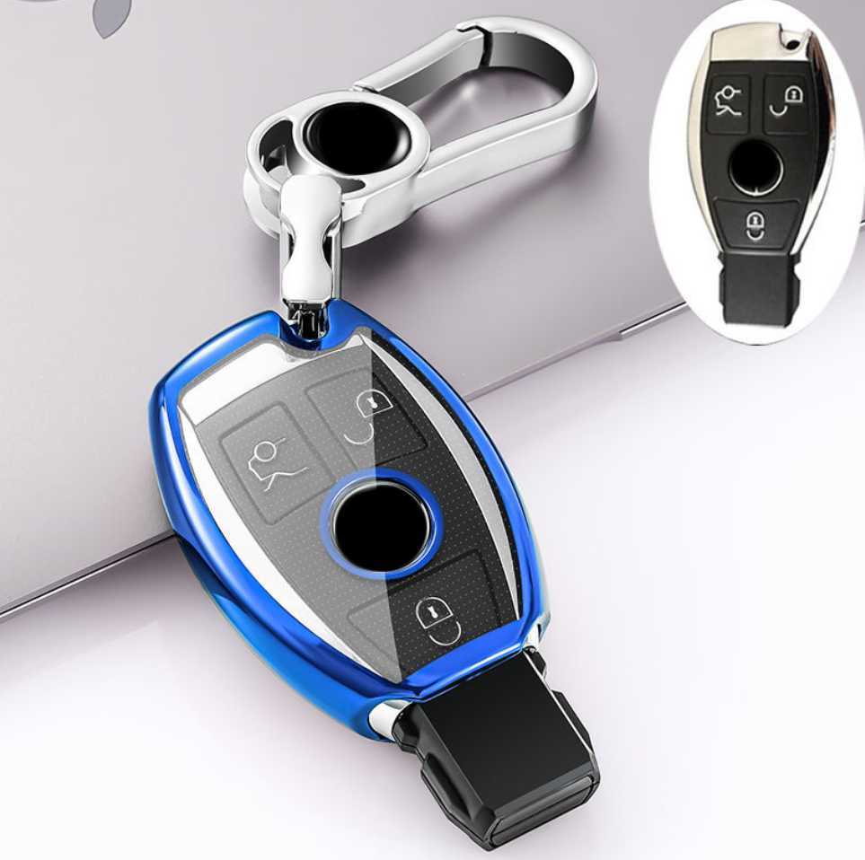 Upgrade New TPU Car Remote Key Case Cover Shell for Mercedes Benz A C E S G Class GLA CLA GLK GLC CLS W204 W176 W251 W205 W463 AMG Keychains