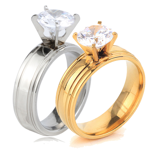 Bling Cubic Zirconia Wedding Band Ring for Women New in Cute Ins Titanium Stainless Steel CZ Stone Silver Rose Gold Finger Rings Birdal Gifts Wholesal