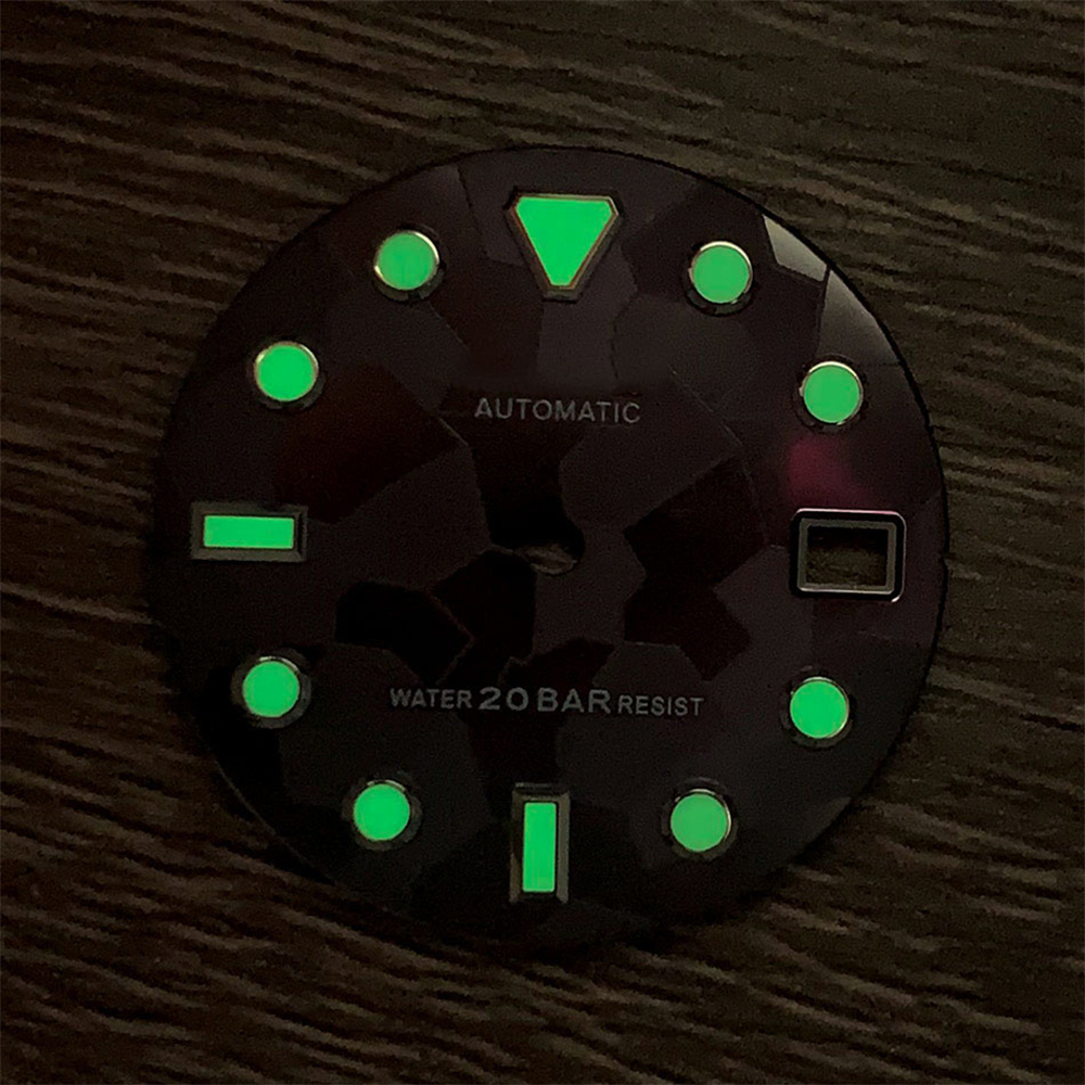 Repair Tools Kits C3 Green Luminous 285mm Wristwatch Faces High Quality Watch Dial For NH35 NH36 4R 7S Automatic Movement Men Watches Accessories 2304