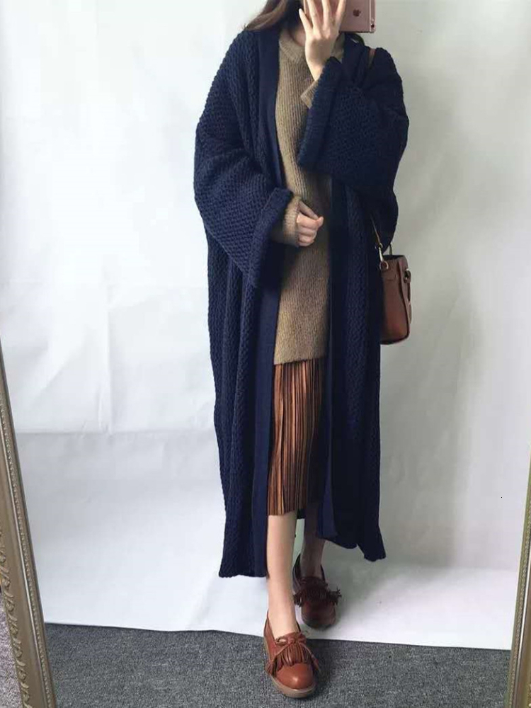 Women's Knits Tees Sweater Woman Winter Solid Color Oversized Knitted Cardigan Coat Long Sleeve Top Women Clothing Thick s 230403