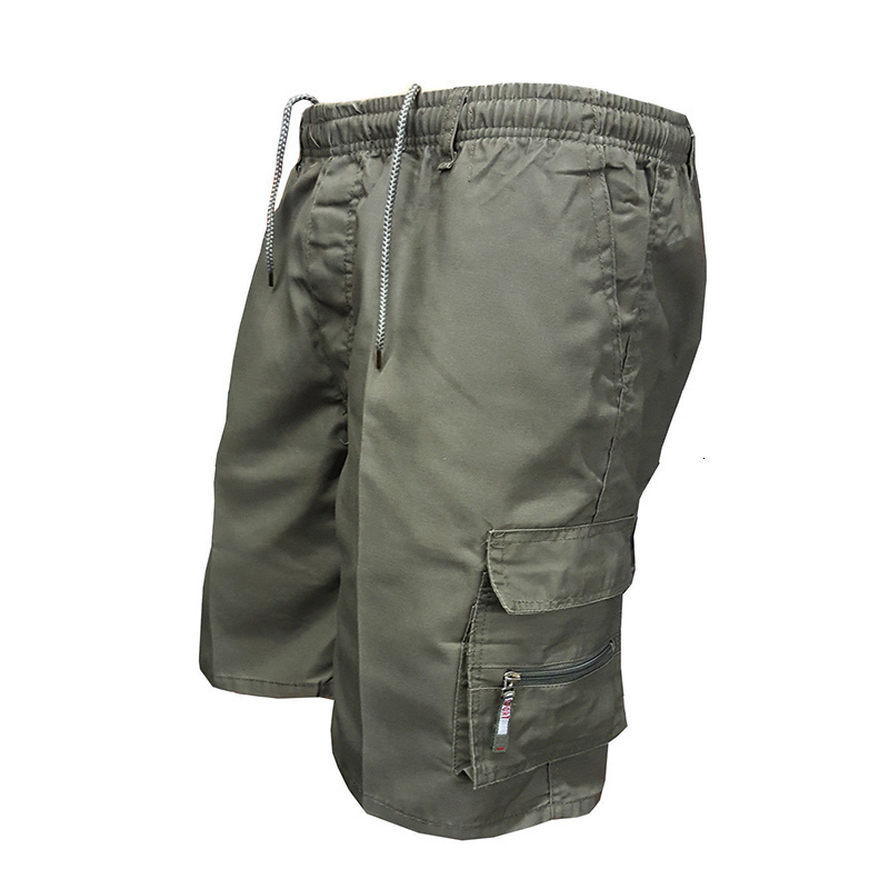 Men's Shorts Men's Shorts Summer Casual Shorts Bermuda Fashion Men's Solid Color Multi Pocket Drawstring Elastic Waist Cargo Shorts 230